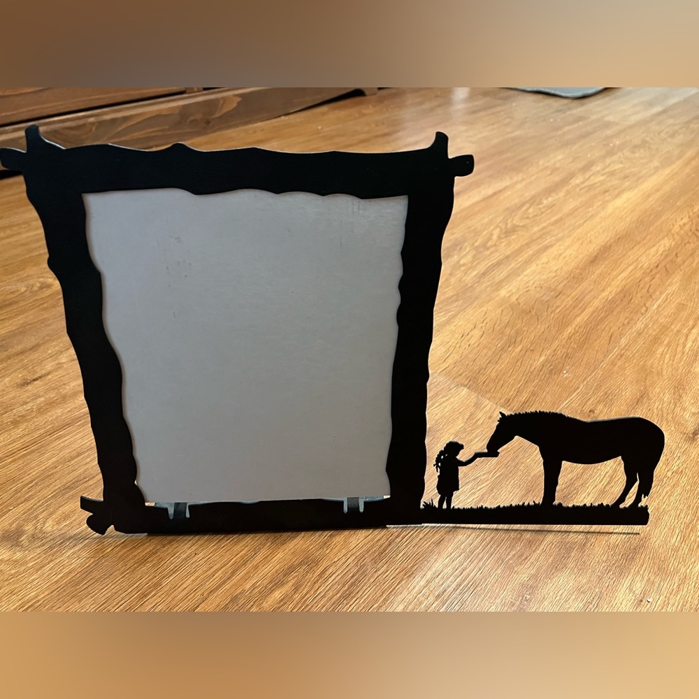 Black Silhouette Picture Frame with Horse Design